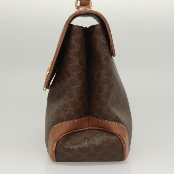 CELINE Macadam Canvas Hand Bag Pvc Leather Brown Gold - Picture 4 of 13